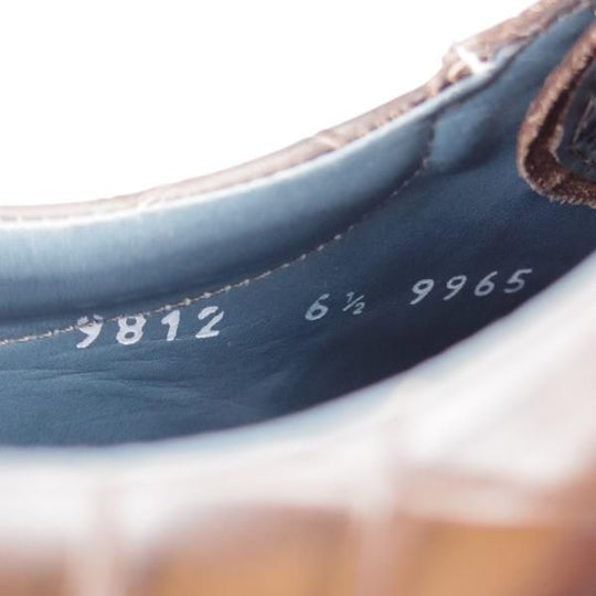 ほぼ未使用★(スペイン製)ZAMPIERE/ザンピエレ SIZE 6.5【★レザースニーカー/クロコ型押し】フルブローグ/濃茶/メンズ★j867