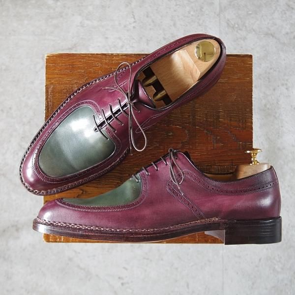 新品【a.testoni】約65000円　ア・テストーニウェッジソール アメデオ・テストーニ SIZE 7.5【ノルベジェーゼ製法/ディア