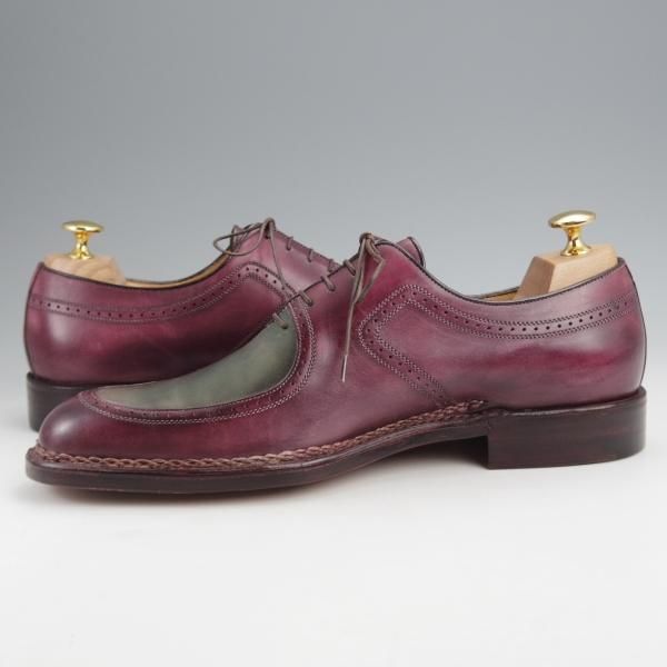 未使用★(伊)アメデオ・テストーニ SIZE 7【定価￥172,800-★ノルベジェーゼ製法/Amedeoライン】Uチップ/赤茶×緑/a.testoni★j869