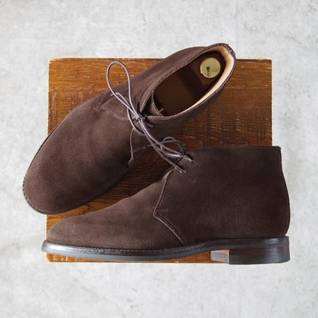 極美品★クロケット&ジョーンズ 6E【定価￥84,700-★ダイナイトソール/CHERTSEY】224ラスト/チャッカブーツ/濃茶/Crockett&Jones★j871