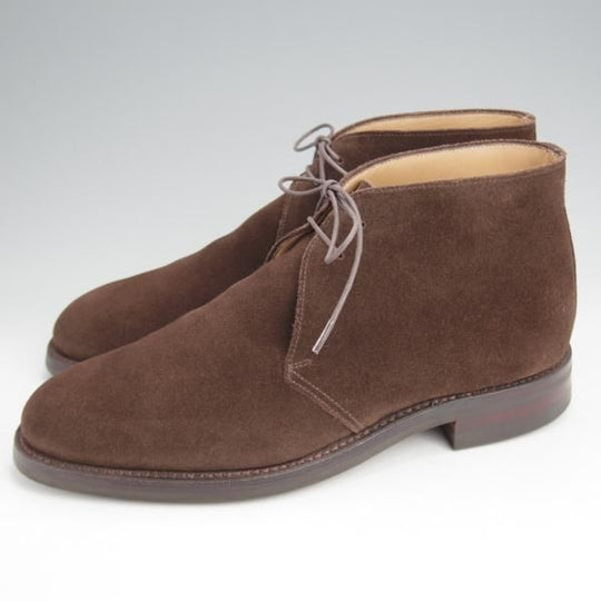 極美品★クロケット&ジョーンズ 6E【定価￥84,700-★ダイナイトソール/CHERTSEY】224ラスト/チャッカブーツ/濃茶/Crockett&Jones★j871