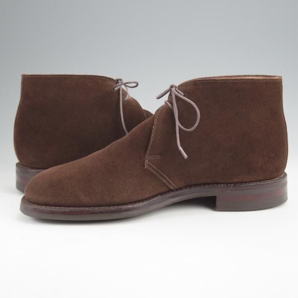 極美品★クロケット&ジョーンズ 6E【定価￥84,700-★ダイナイトソール/CHERTSEY】224ラスト/チャッカブーツ/濃茶/Crockett&Jones★j871