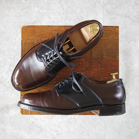 極上★オールデン 6D【貴重★コードバン×アルパインカーフ/BEAMS PLUS別注】サドルシューズ/黒×濃茶/メンズ/ALDEN★j872