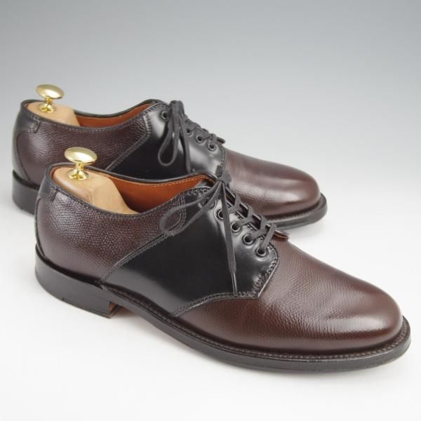 極上★オールデン 6D【貴重★コードバン×アルパインカーフ/BEAMS PLUS別注】サドルシューズ/黒×濃茶/メンズ/ALDEN★j872