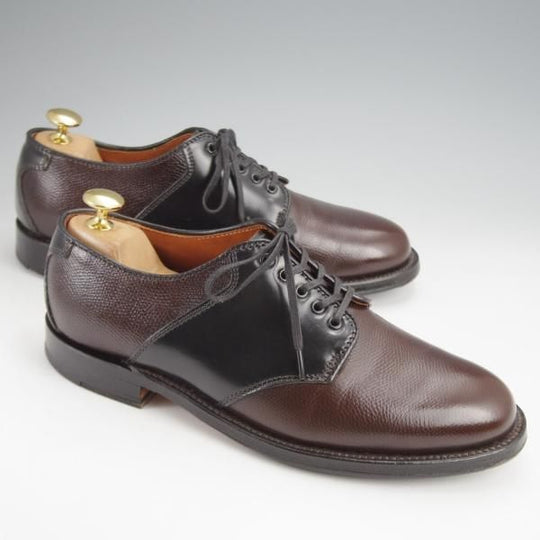 極上★オールデン 6D【貴重★コードバン×アルパインカーフ/BEAMS PLUS別注】サドルシューズ/黒×濃茶/メンズ/ALDEN★j872