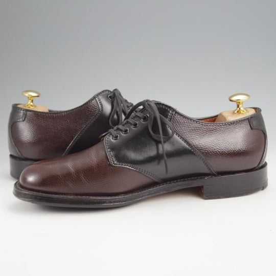 極上★オールデン 6D【貴重★コードバン×アルパインカーフ/BEAMS PLUS別注】サドルシューズ/黒×濃茶/メンズ/ALDEN★j872