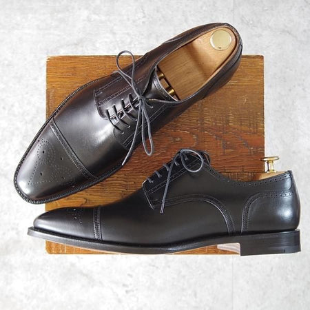 未使用★チャーチ 85F/UK8.5【★セミブローグ/WINFORD】130ラスト/カーフ/黒/メンズ/Church's★j874