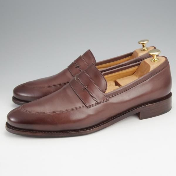 極美品★パラブーツ SIZE 9.5【貴重★ドレス仕様のコインローファー/濃茶】カーフ/メンズ/Paraboot★j877