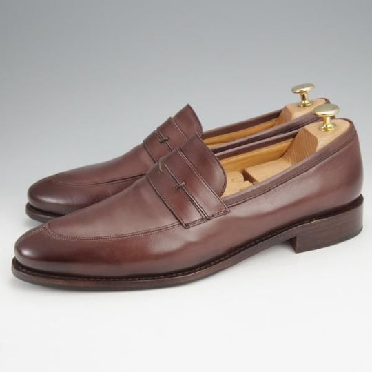 極美品★パラブーツ SIZE 9.5【貴重★ドレス仕様のコインローファー/濃茶】カーフ/メンズ/Paraboot★j877