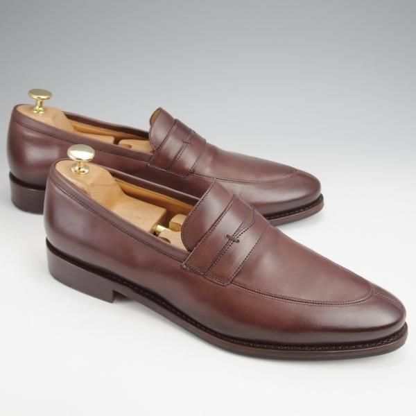 極美品★パラブーツ SIZE 9.5【貴重★ドレス仕様のコインローファー/濃茶】カーフ/メンズ/Paraboot★j877