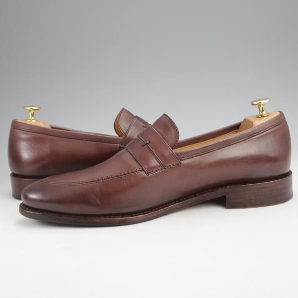 極美品★パラブーツ SIZE 9.5【貴重★ドレス仕様のコインローファー/濃茶】カーフ/メンズ/Paraboot★j877