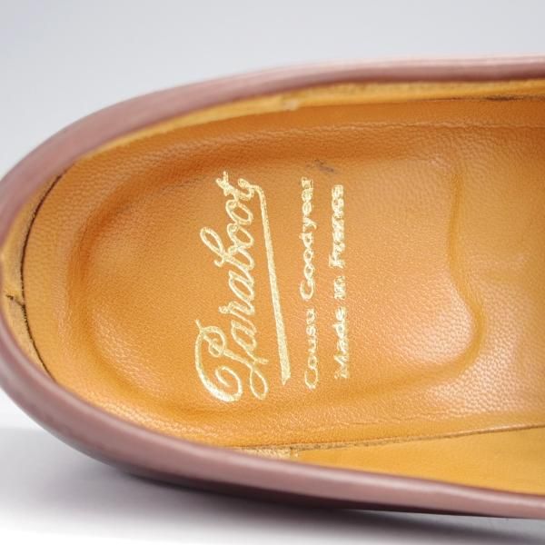 極美品★パラブーツ SIZE 9.5【貴重★ドレス仕様のコインローファー/濃茶】カーフ/メンズ/Paraboot★j877