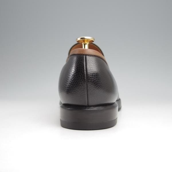 ★(浅草)H.ARAI/荒井弘史靴研究所 UK7程度【注文価格￥75,600-★H.ARAIソール仕様/パターンオーダー品】FA-137/ローファー/黒×灰茶★j878