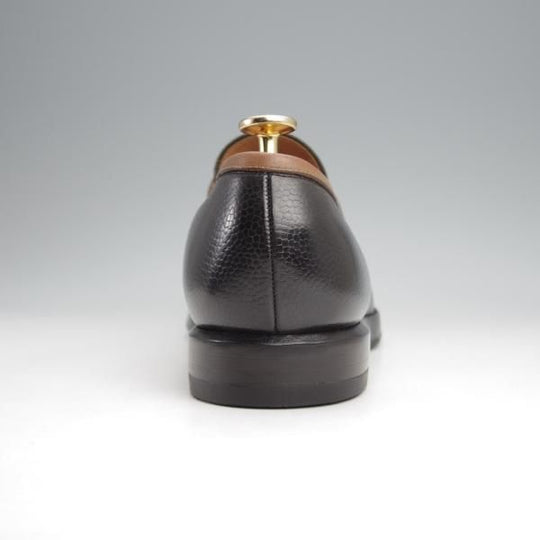 ★(浅草)H.ARAI/荒井弘史靴研究所 UK7程度【注文価格￥75,600-★H.ARAIソール仕様/パターンオーダー品】FA-137/ローファー/黒×灰茶★j878