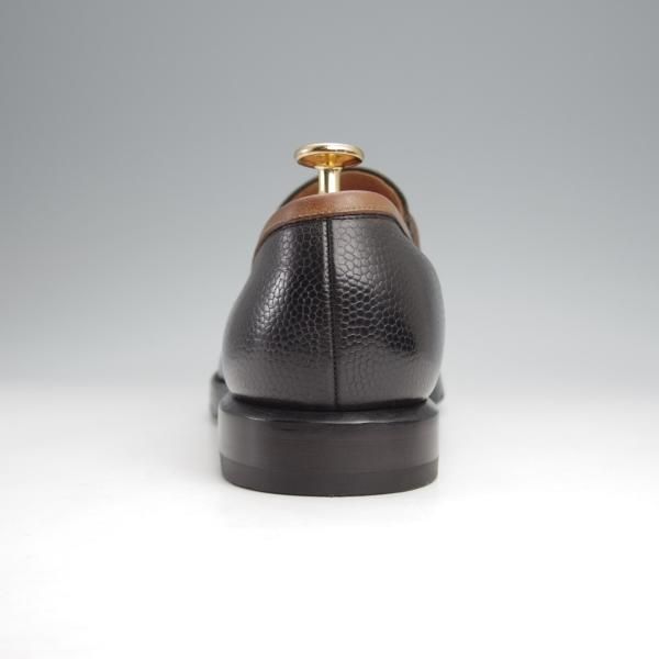 ★(浅草)H.ARAI/荒井弘史靴研究所 UK7程度【注文価格￥75,600-★H.ARAIソール仕様/パターンオーダー品】FA-137/ローファー/黒×灰茶★j878