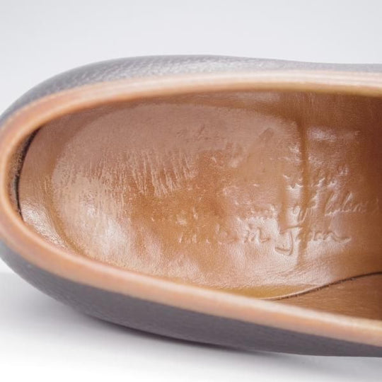 ★(浅草)H.ARAI/荒井弘史靴研究所 UK7程度【注文価格￥75,600-★H.ARAIソール仕様/パターンオーダー品】FA-137/ローファー/黒×灰茶★j878