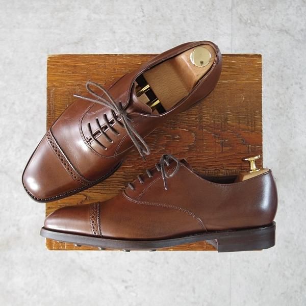 未使用★(英)BARKER/バーカー 6F【現行定価5.5万円程度★ダイナイトソール仕様/パンチドキャップトゥ】4302FW/カーフ/茶/メンズ★j879