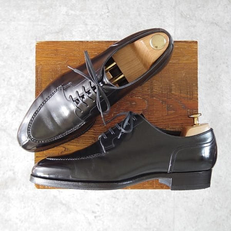 ★三陽山長 SIZE 7.5【定価￥110,000-★勘三郎/スキンステッチ/R2010ラスト】Uチップ/カーフ/黒/メンズ/KANZABURO/Sanyo Yamacho★j880