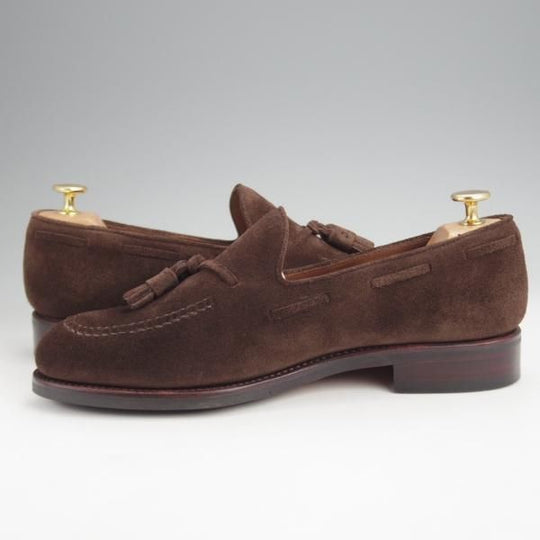 極美品★(スペイン製)TLB Mallorca/ティーエルビー SIZE 7【定価￥55,000-★タッセルローファー/656】LANCASTER/スエード/濃茶★j881
