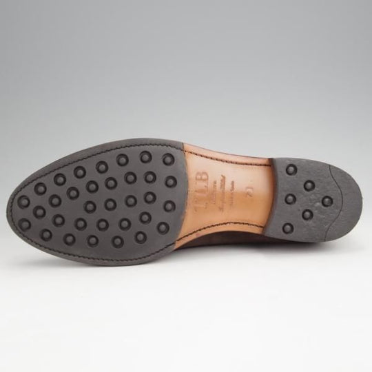 極美品★(スペイン製)TLB Mallorca/ティーエルビー SIZE 7【定価￥55,000-★タッセルローファー/656】LANCASTER/スエード/濃茶★j881