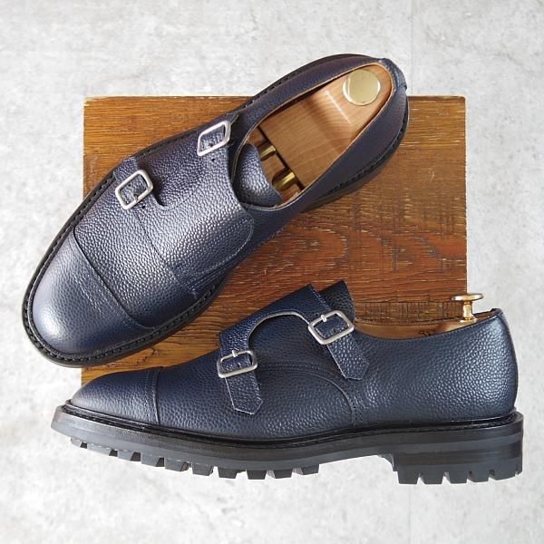未使用★トリッカーズ SIZE 8.5【現行定価12万円程度★コマンドソール仕様/Rufus】M7824/ダブルモンク/紺/メンズ/Tricker's★j882