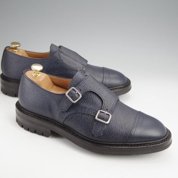 未使用★トリッカーズ SIZE 8.5【現行定価12万円程度★コマンドソール仕様/Rufus】M7824/ダブルモンク/紺/メンズ/Tricker's★j882
