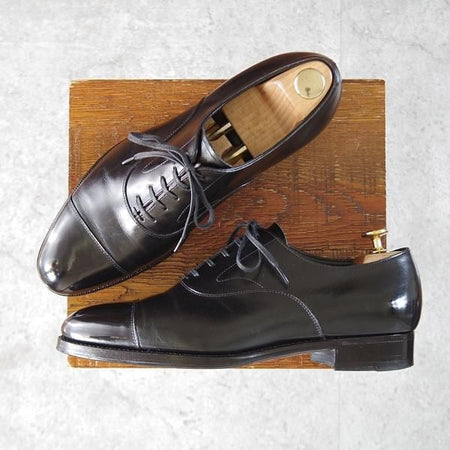 美品★三陽山長 SIZE 7.5【定価￥80,300-★友二郎/R2010ラスト】ストレートチップ/カーフ/黒/メンズ/TOMOJIRO/Sanyo Yamacho★j883