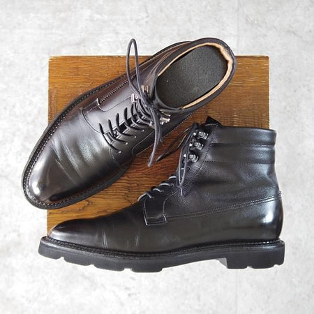 美品★ジョンロブ 5E【定価￥337,700-★ミュージアムカーフ×グレインレザー/8695ラスト】ALDER/レースアップブーツ/黒/JOHN LOBB★j887