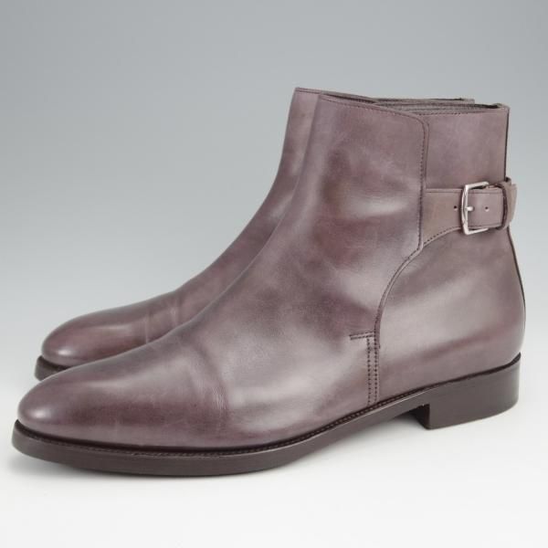 美品★ジョンロブ SIZE 6【貴重★エルメス別注/HERMES/ミュージアムカーフ】JAMES/ジョッパーブーツ/灰茶/メンズ/JOHN LOBB★j889