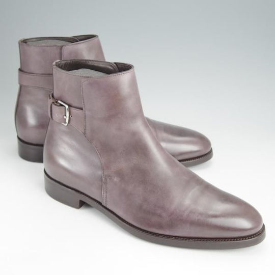 美品★ジョンロブ SIZE 6【貴重★エルメス別注/HERMES/ミュージアムカーフ】JAMES/ジョッパーブーツ/灰茶/メンズ/JOHN LOBB★j889