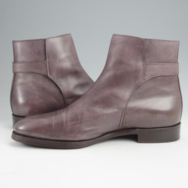 美品★ジョンロブ SIZE 6【貴重★エルメス別注/HERMES/ミュージアムカーフ】JAMES/ジョッパーブーツ/灰茶/メンズ/JOHN LOBB★j889