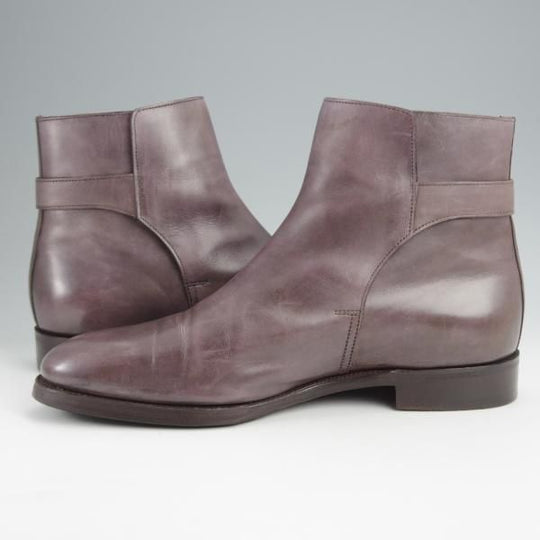 美品★ジョンロブ SIZE 6【貴重★エルメス別注/HERMES/ミュージアムカーフ】JAMES/ジョッパーブーツ/灰茶/メンズ/JOHN LOBB★j889