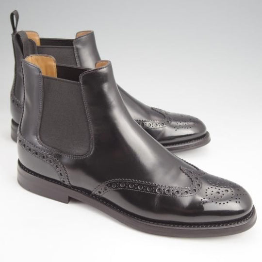 極美品★チャーチ(レディース) SIZE 36【定価￥176,000★KETSBY/サイドゴアブーツ】ポリッシュドバインダーカーフ/黒/Church's★j892