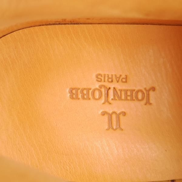 極美品★ジョンロブ 5E【貴重★PARISロゴ時代の製品/ダイナイトソール仕様】KRASNA/チャッカブーツ/スエード/茶/メンズ/JOHN LOBB★j896