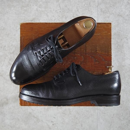 極上★(伊)F.LLIジャコメッティ SIZE 40【定価￥100,100-★ゴートレザー(山羊革)/プレーントゥ】FG217/黒/メンズ/Giacometti★j897