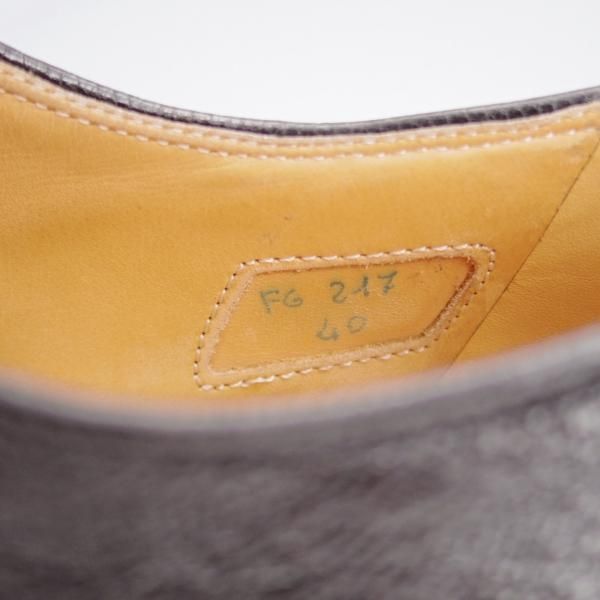 極上★(伊)F.LLIジャコメッティ SIZE 40【定価￥100,100-★ゴートレザー(山羊革)/プレーントゥ】FG217/黒/メンズ/Giacometti★j897