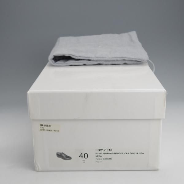 極上★(伊)F.LLIジャコメッティ SIZE 40【定価￥100,100-★ゴートレザー(山羊革)/プレーントゥ】FG217/黒/メンズ/Giacometti★j897