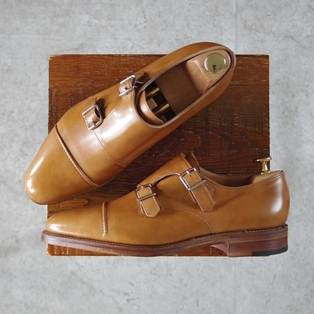 未使用★ジョンロブ 6E【現行定価￥250,800-★WILLIAM 2/ウィリアム 2/ミスティカーフ】9795Rラスト/ダブルモンク/薄茶/JOHN LOBB★j903