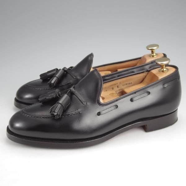 美品★クロケット&ジョーンズ 6E【定価￥99,000-★CAVENDISH 2/キャベンディッシュ】タッセルローファー/カーフ/黒/Crockett&Jones★j905
