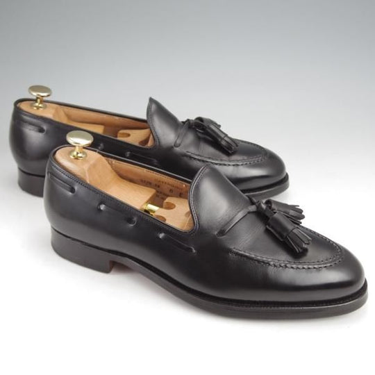 美品★クロケット&ジョーンズ 6E【定価￥99,000-★CAVENDISH 2/キャベンディッシュ】タッセルローファー/カーフ/黒/Crockett&Jones★j905