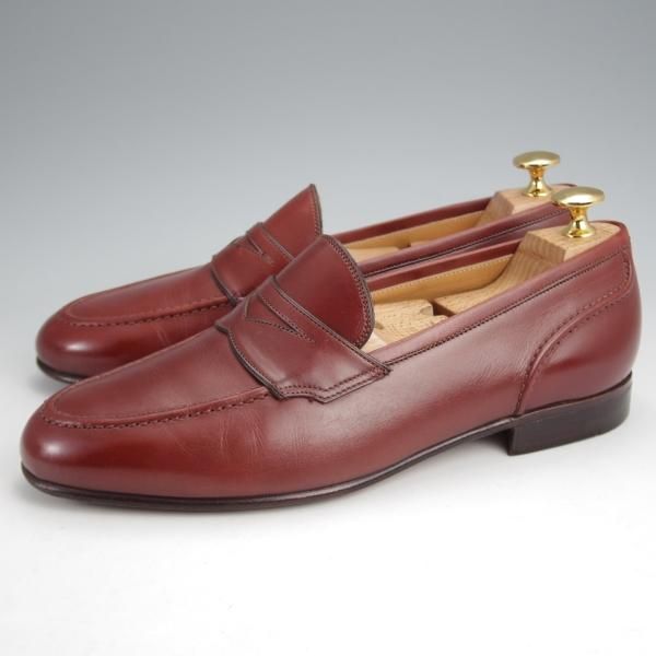 美品★(伊)ア・テストーニ SIZE 7【★コインローファー/赤茶】カーフ/メンズ/a.testoni★j906