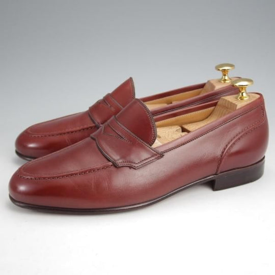 美品★(伊)ア・テストーニ SIZE 7【★コインローファー/赤茶】カーフ/メンズ/a.testoni★j906