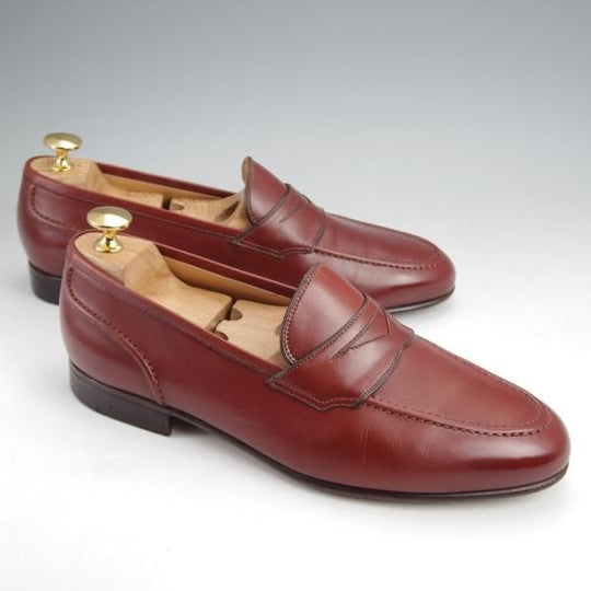 美品★(伊)ア・テストーニ SIZE 7【★コインローファー/赤茶】カーフ/メンズ/a.testoni★j906