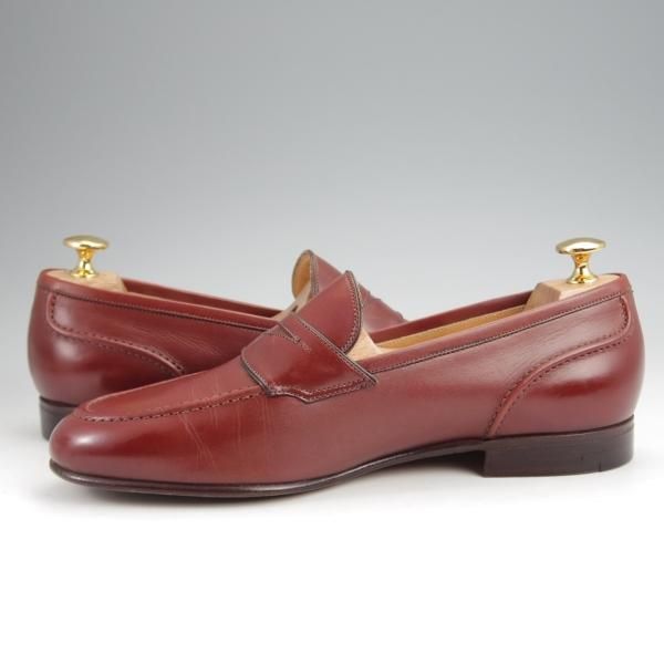 美品★(伊)ア・テストーニ SIZE 7【★コインローファー/赤茶】カーフ/メンズ/a.testoni★j906