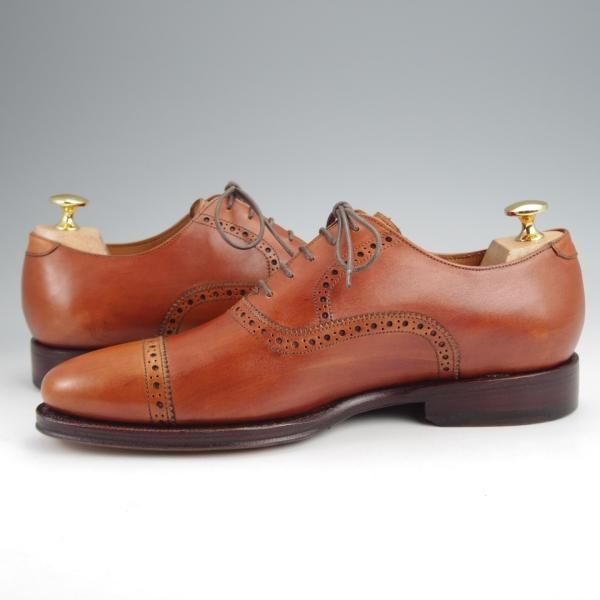 未使用★ジャランスリワヤ SIZE 7【定価￥37,400-★パンチドキャップトゥ/98409】カーフ/茶/メンズ/JALAN SRIWIJAWA★j907