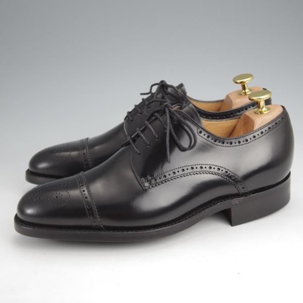 未使用★(英)BARKER/バーカー 5.5F【現行定価5.5万円程度★ダイナイトソール仕様/セミブローグ】4363FW/ポリッシュレザー/黒★j909