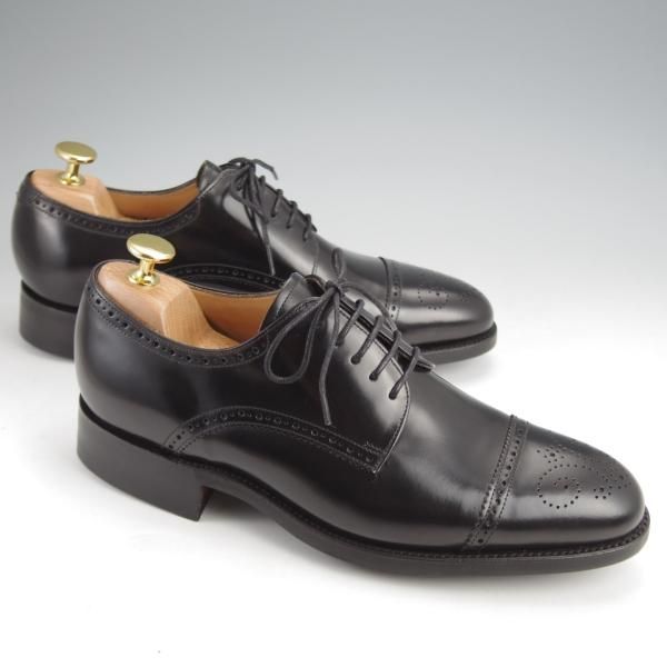 未使用★(英)BARKER/バーカー 5.5F【現行定価5.5万円程度★ダイナイトソール仕様/セミブローグ】4363FW/ポリッシュレザー/黒★j909