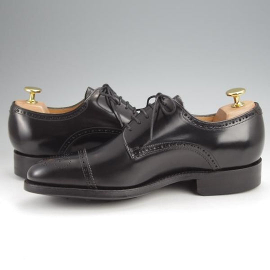 未使用★(英)BARKER/バーカー 5.5F【現行定価5.5万円程度★ダイナイトソール仕様/セミブローグ】4363FW/ポリッシュレザー/黒★j909