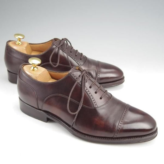 美品★RAYMAR/レイマー SIZE 5.5【ミュージアムカーフ仕様★ハンドソーンウェルテッド製法/KATE】クォーターブローグ/濃茶/メンズ★j910