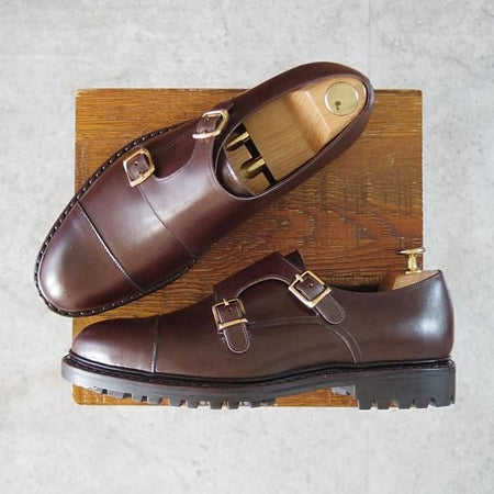 未使用★ジャランスリワヤ SIZE 7【定価￥41,800-★コマンドソール仕様/ダブルモンク】98656/EDWARDラスト/濃茶/JALAN SRIWIJAWA★j911